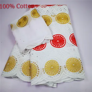 

Swiss lace fabric 2020 latest cotton embroidery african cotton swiss voile lace dubai style nigerian lace fabric 5+2yards