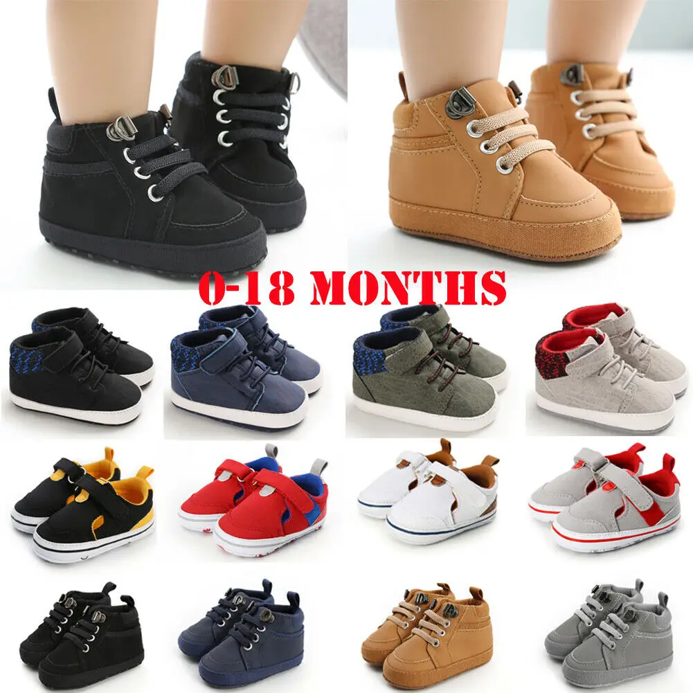 

2019 Fashion 0-18M Baby Shoes Boy Girl Newborn Soft Soles Leather Crib Soft Sole Shoe Sneaker