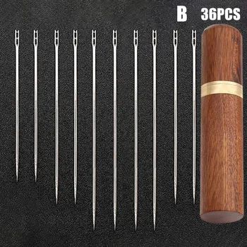 

Stainless Steel Self-threading Needles Opening Sewing Darning Needles Set B88