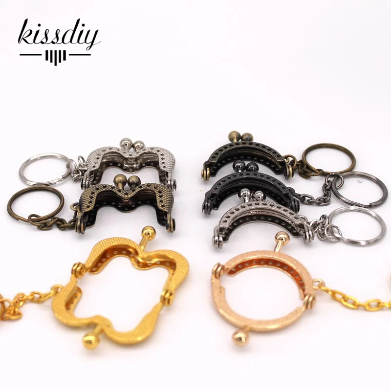KISSDIY 25 шт. 4 см мини серебряные золотые серьги, кошелек, рамка, брелок, поцелуй, cluth, застежка diy, сумка, аксессуар