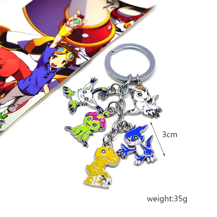 Брелок фигурка аниме Digimon Приключения брелок 5 в 1 комплект металлические