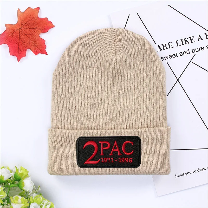 Tupac 2pac, зимняя шапка, одноцветная, хип-хоп, вязанная шапка, унисекс, шапки, зимняя уличная шапка