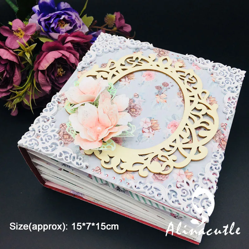 Metal Cutting Die Cut DIY Mini Album Template Flower Border Scrapbook Paper Craft Handmade Card Album Punch Art Cutter