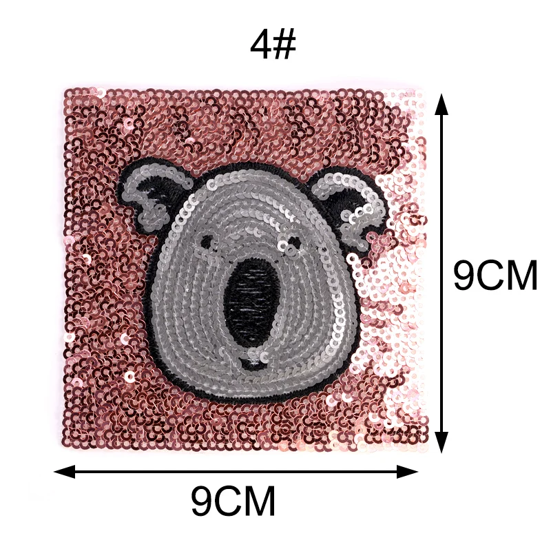 Животные Слон мышь корова лиса коала железные на детей патчи для одежды значок аниме наклейка аппликация вышивка патч квадратный - Цвет: 4