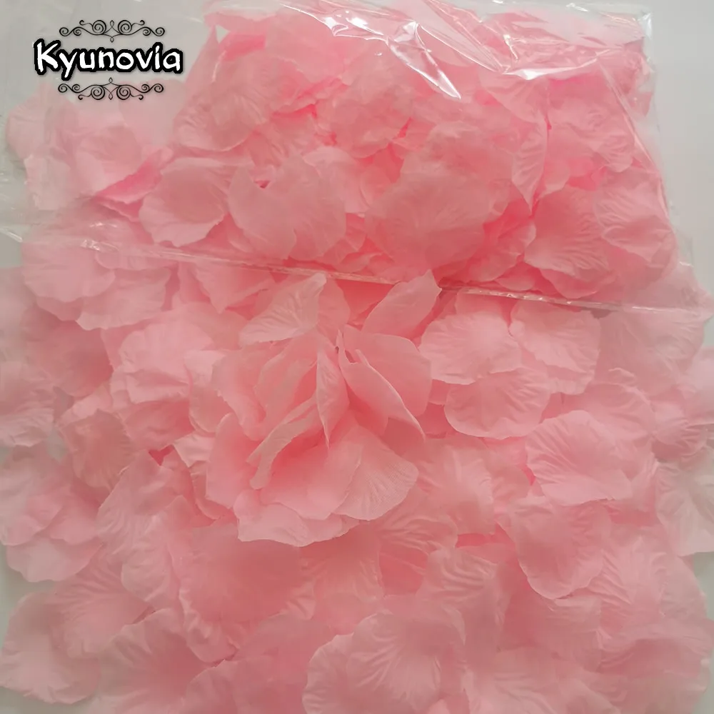 Kyunovia, 1000 шт, полиестовые лепестки роз, Petalos De Rosa, свадебные украшения, искусственная ткань, Свадебные лепестки роз BY42