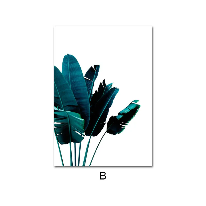Синий банан Пальма лист абстрактный плакат ботанический холст печать в скандинавском стиле живопись креативная картина Современное украшение дома - Цвет: Picture B