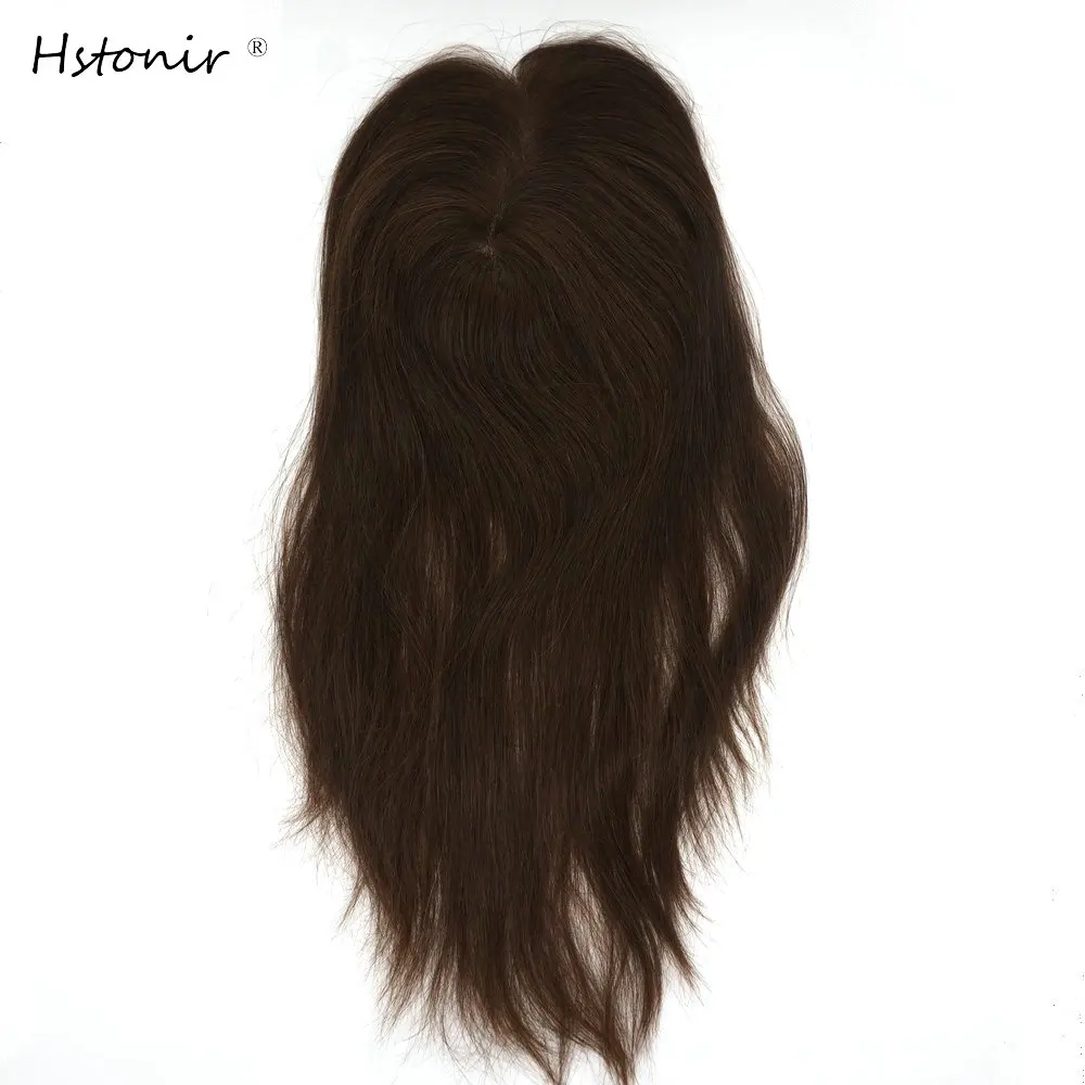 4 # Hstonir парик Топпер парик волос для женщин моно кружева touper волос Toupet chevex Humain Pour Femmes европейские волосы remy TP14 - Парик Цвет: 4 #