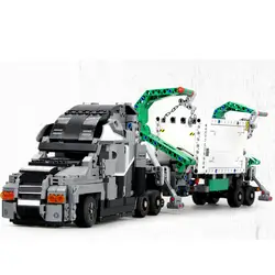703940 1202 шт техническая игрушка контейнерный грузовик сборные строительные блоки набор кирпича модель для детей рождественские подарки