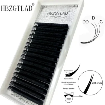 

HBZGTLAD matte ellipse eyelashes extension lashes roots Split tips eyelash lighter fit Y matte Flat lashes 0.15 0.20C/D/DD curl