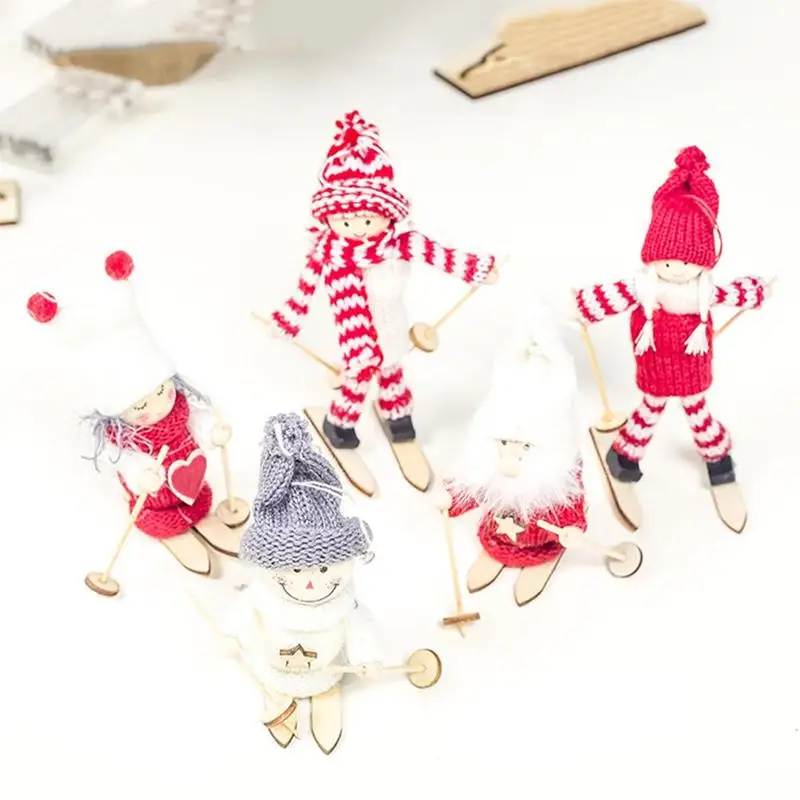 

Cute Wool Ski Doll Pendant Christmas Nutcracker Ornament Creative Christmas Tree Decorations