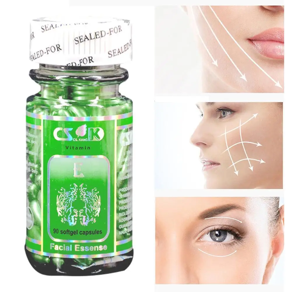 90pcs/bottle Capsule Essence Vitamin E Collagen Moisturizing Nutrition Lift Firm Skin Face Serum Whitening Face Cream 90pcs capsules face serum spot acne removing moisturizing nutrition whitening freckle concentrated essence perfect skin care