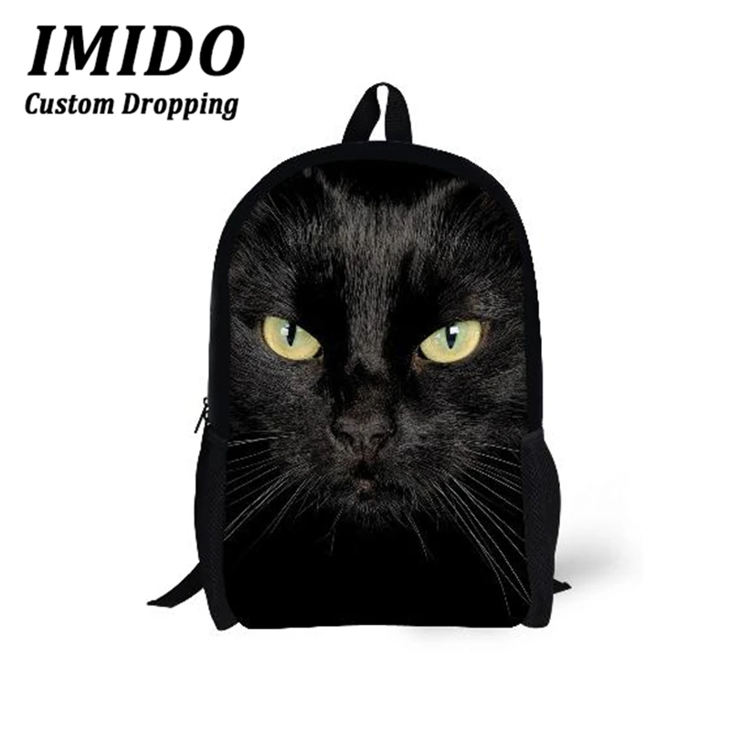 Рюкзак IMIDO для начальной школы, черный, джинсовый, с рисунком кота, рюкзаки для подростков, школьная сумка для девочек, школьная сумка для девочек, школьные сумки для дошкольников - Цвет: WLL3116C