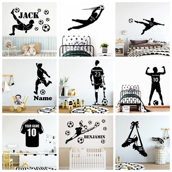 Large Football Soccer Custom Name vinyl Wall Sticker FC Decals For Kids boys Room Mural Bedroom decor Wall Decal Stickers 1