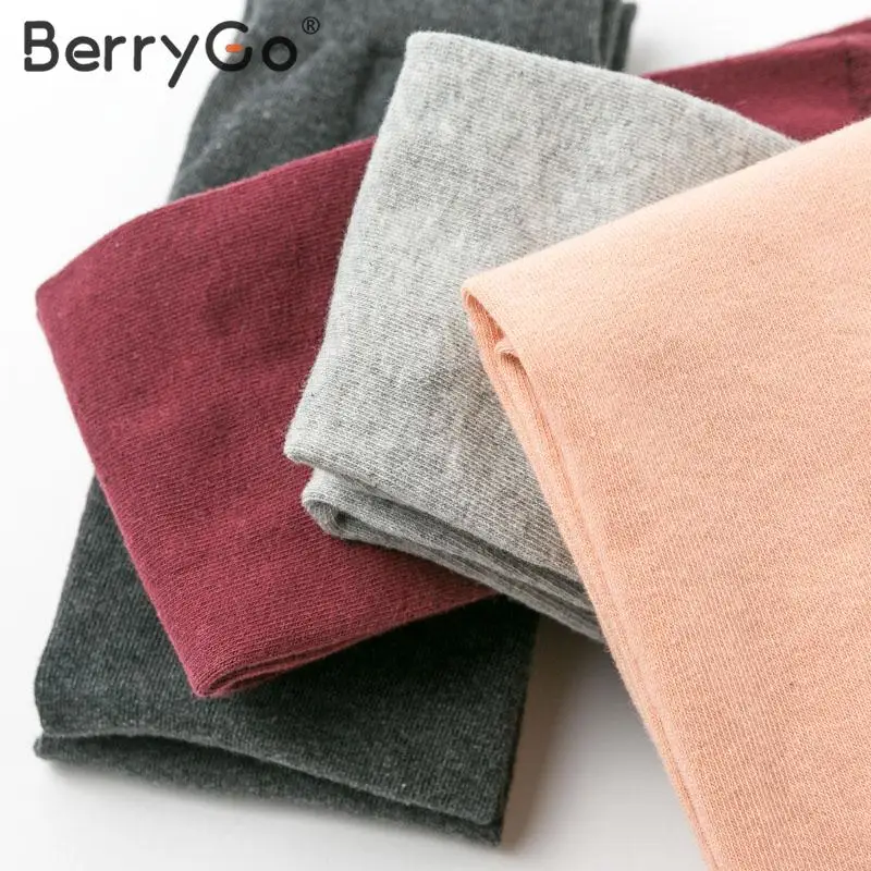 BerryGo, повседневные, зимние, женские, высокая талия, женский свитер, чулки, хлопок, мягкие, Ретро стиль, сплошная шикарная, вязаные чулки
