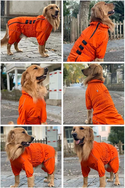 Dog Raincoat Waterproof Reflective Dog Jacket Windproof Snow