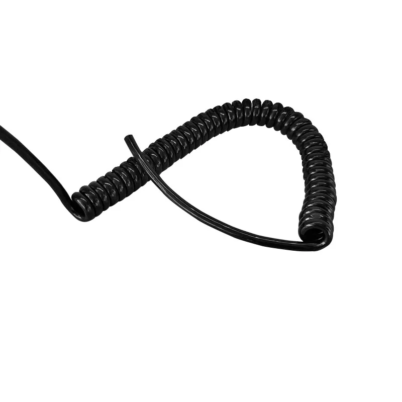 Preto Spiral Primavera Cabo, Stretchable Fio, Shrinkable,
