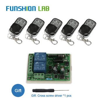 

FUNSHION 433Mhz Universal Wireless Remote Control Switch AC 110V 220V 2CH RF Relay Receiver Module and 433 Mhz RF Remote Control