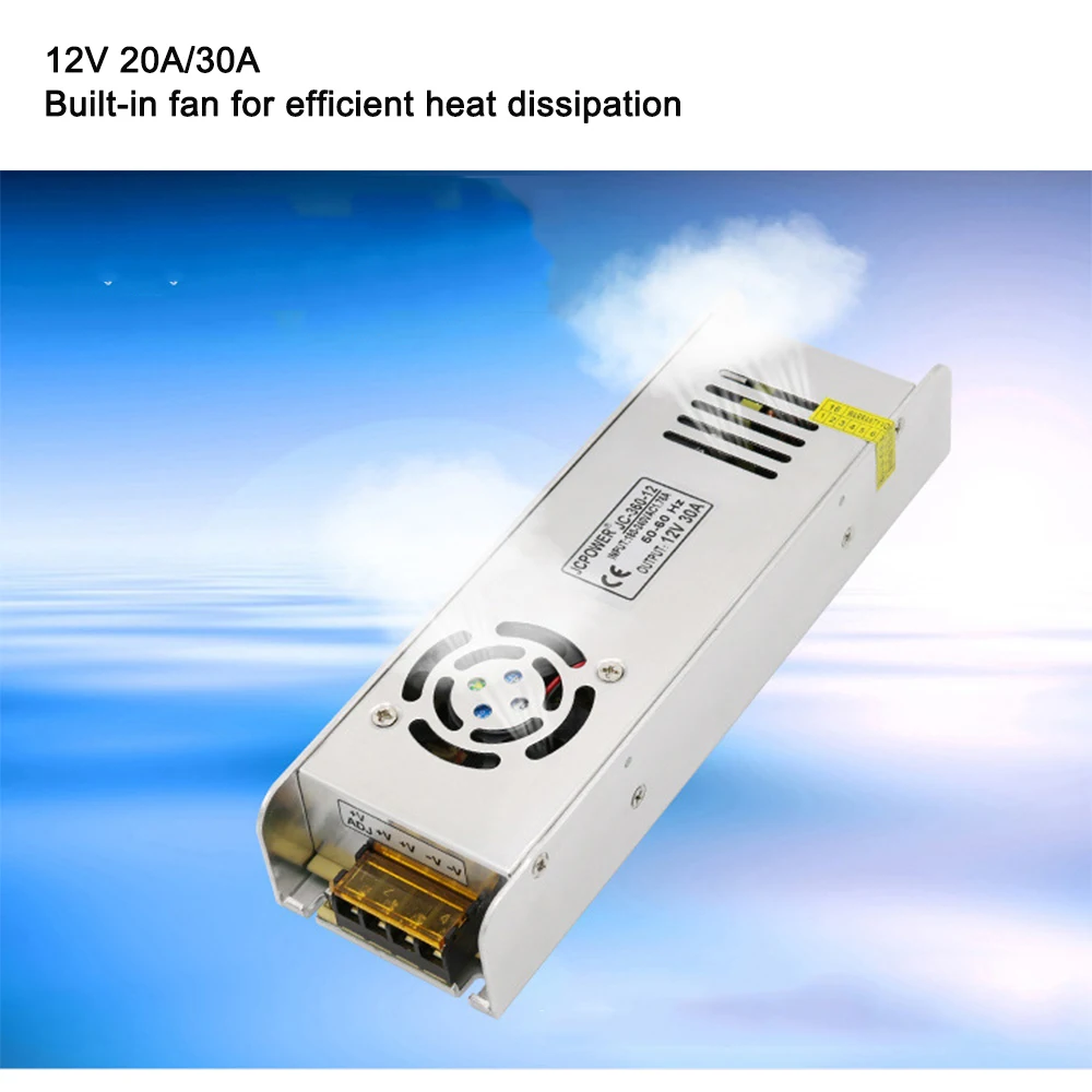DC 12V Светодиодный источник питания Трансформаторы ультра тонкий 5A/10A/12.5A/15A/16.5A/20A/30A переключатель адаптер освещения AC 110 V-220 V