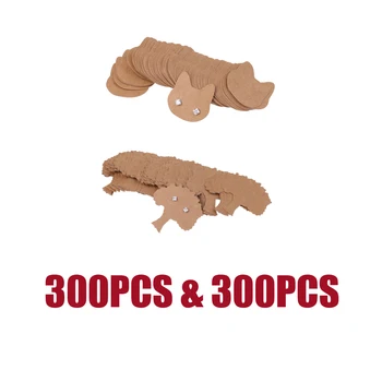 

600 Pieces Creative Earring Display Cards Earrings Ear Studs Holder Card, Tree & Cat