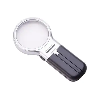 

Utoolmart 7006 Button Powered 16X Professional Mini Handheld Newspaper Magnifier LED Light with Shelf Reading Jewelry Elderly
