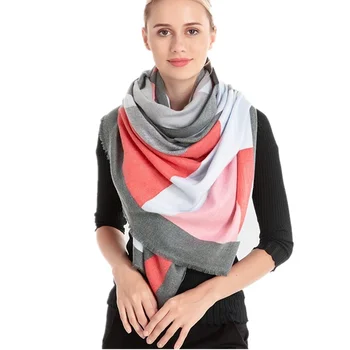 

Brand New Winter Warm Cashmere Scarf Female Geometric Lattice Wraps Scarf Women High Quality Wool Scarves Shawl Wholesale
