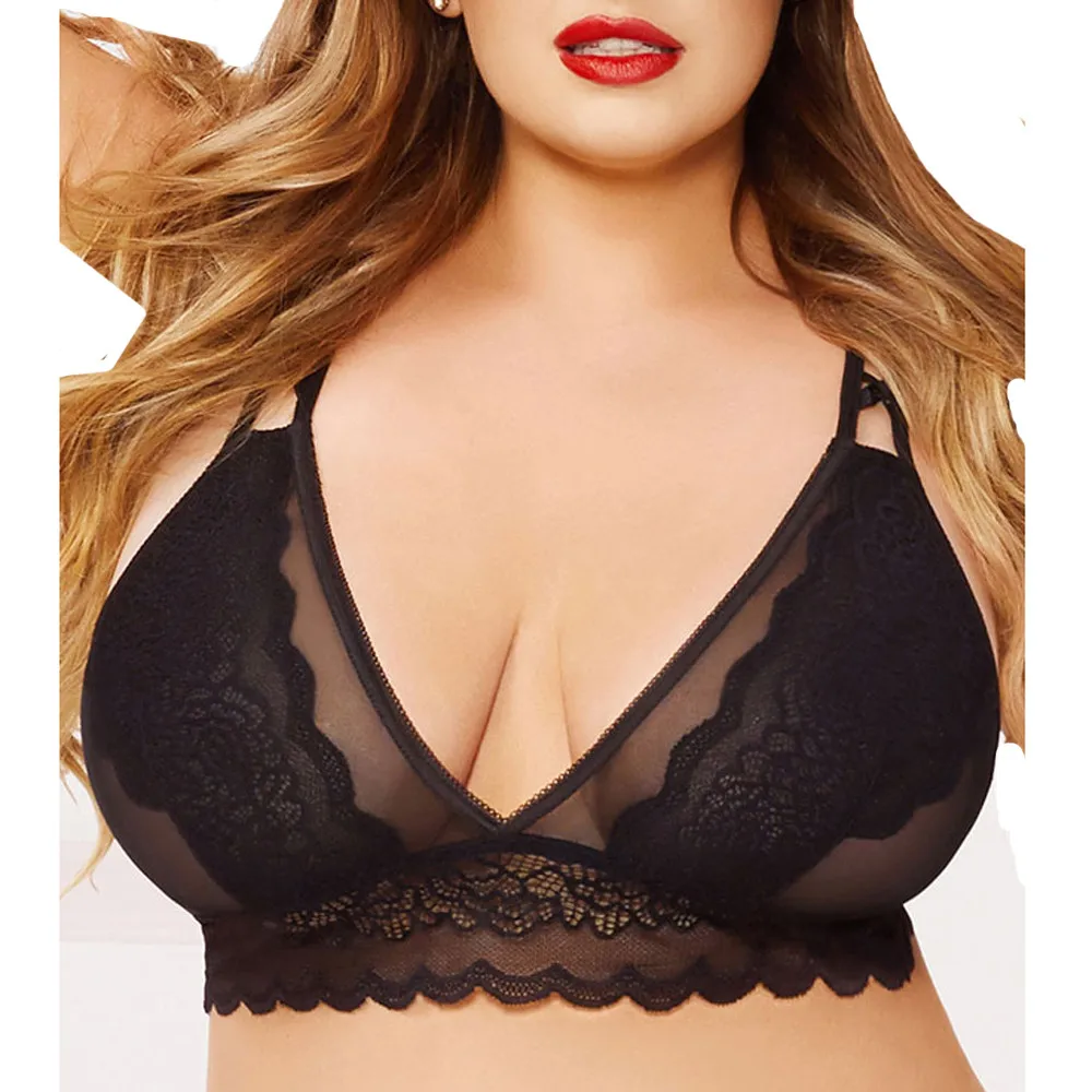 3-5XL размера плюс женский бюстгальтер с цветочным рисунком Эротический бюстгальтер без косточек пуш-ап бюстгальтер Babydoll укороченный топ нижнее белье сексуальные женские бюстгальтеры