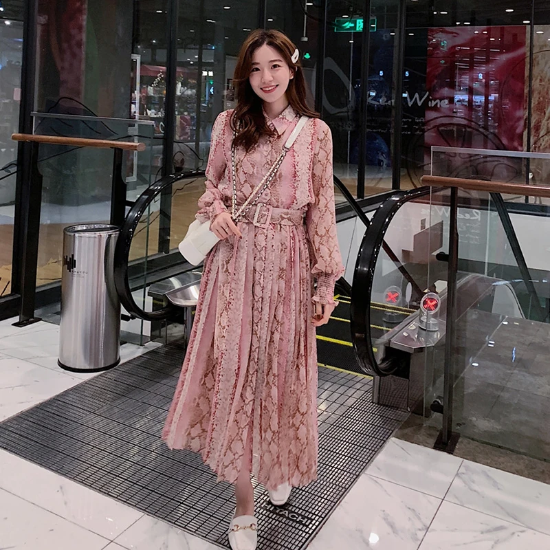 

TVVOVVIN 2019 Autumn New Fashion Dress Female Korean Style Wild Casual Women Dress Temperament Long Sleeve Women Clothing C876