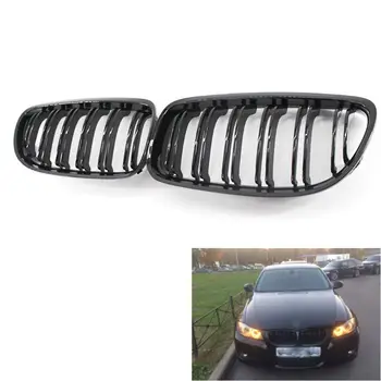 

2PCS Car Front Grille Gloss Black Inlet Grill for B-MW 3 Series E90 E91 318 320i 325i 330i 09-11 Accessories