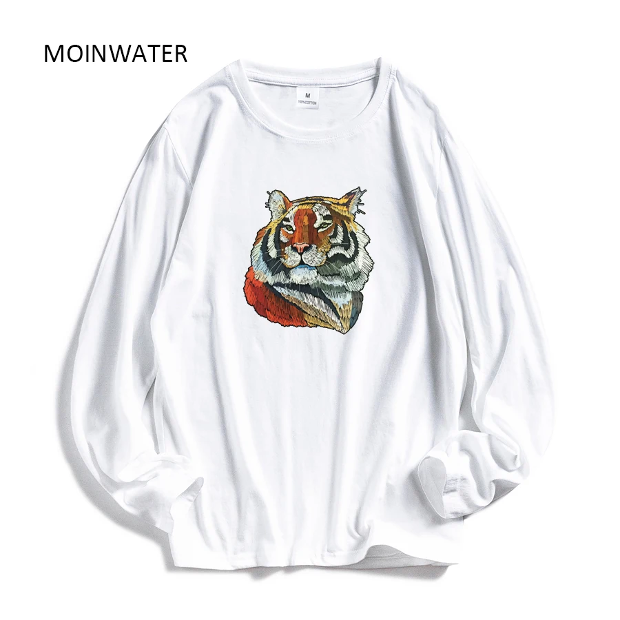 Футболка MOINWATER Женская с длинным рукавом модный Повседневный хлопковый топ