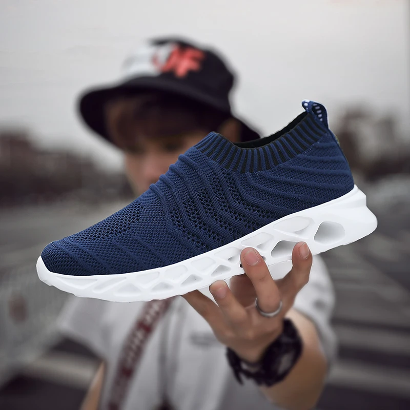 

Summer Men Shoes Breathable Lightweight Mesh Men Sneakers Shoes Casual Slip-on Classic Men Sneakers Running Shoes Plus Size