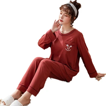 

Pocket Cotton Large Lounge Nightwear Set Pajama For Women 2020 Women Pajama Set Plus Size 5XL Summer Casual Patchwork