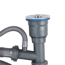 Полу-Сталь Нержавеющая сталь двойной канализационные 5,0 2-дюймовый канализационная труба Кухня раковина двойная крылом дренажных труб