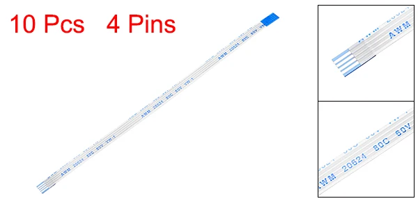 4 Pins Uxcell 10 шт. Гибкий плоский кабель 150 мм 1 мм шаг FPC FFC гибкий ленточный кабель для ЖК-телевизора автомобиля аудио dvd-плеер(тип B - Цвет: 4 Pins