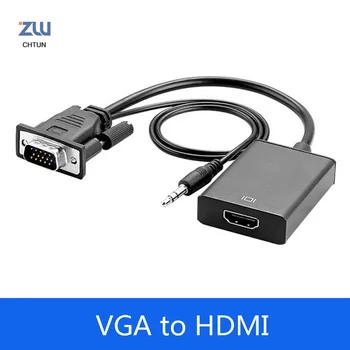 

VGA Male to HDMI Female Adapter Converter Cable With 3.5 mm Audio Output 1080P VGA to HDMI for PC laptop to HDTV Projector ps4