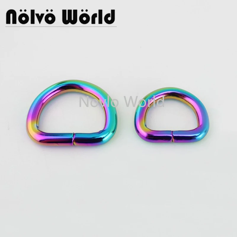 D-Ring-Belt Hardware Metal for Sewing Wholesale 10-50pcs 10-13-15-20-25-32-38mm-Rainbow-Opened