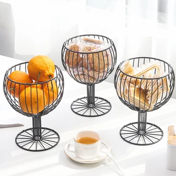 

Wine Glass Shape Fruit Basket Living Room Storage Snack Fruit Basket Drain Basket Multi-function Simple Household Decoration