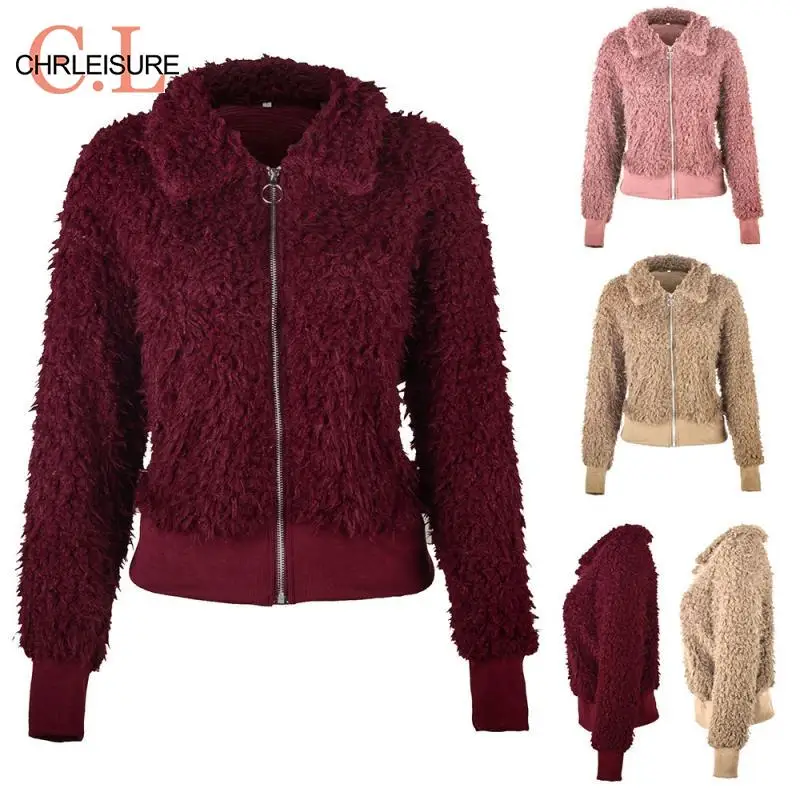 Зима, пальто для женщин, S-3XL, короткая куртка из искусственного меха, Женское пальто из искусственного меха на молнии, плюшевые пальто для девушек, плюшевое пальто, теплое, 1AKAK24