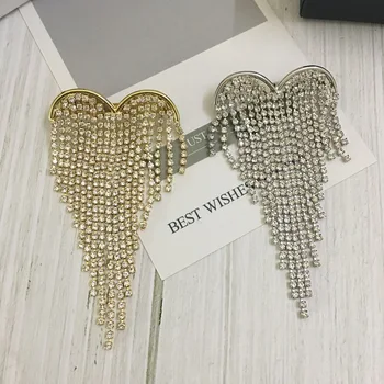 

2020 Xiaozhong Brand New Heavy Industry Crystal Lovely Comb Brooch Gold color Silver Color Europe and America