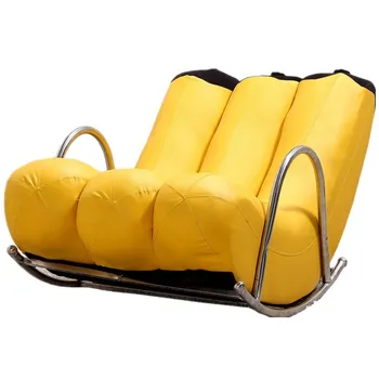 

H1 Creative Single Lazy Chaise Couch Banana Recliner Leather Shake Chair Personality Cute Bedroom Modern Small Apartment Cheap