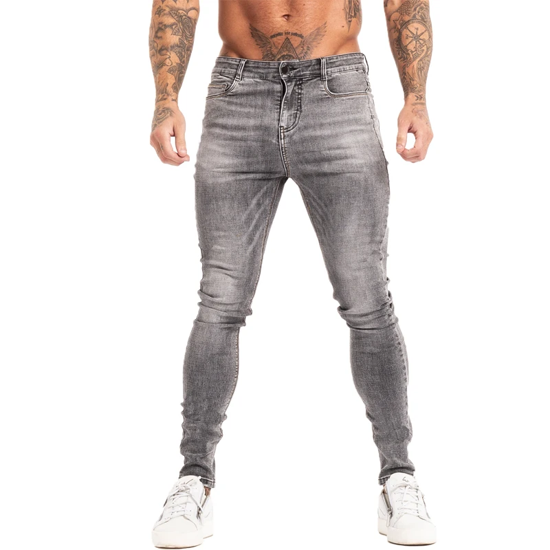 

GINGTTO Brand Jeans Men Homme Slim Fit Super Skinny Jeans for Men Hip Hop Ankle Tight Cut Closely To Body Big Size Stretch zm129