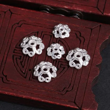 

1Pc 925 Sterling Silver Hollow Flower Bead Caps Spacers Flower Caps For Necklace Bracelet Connector DIY Jewelry Makings 925184