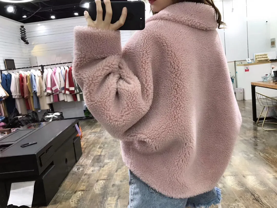 30% натуральное шерстяное меховое пальто для женщин зима новая мода короткое Стильное женское пальто