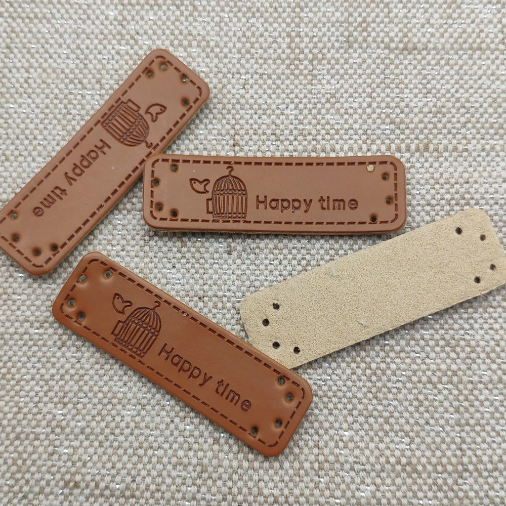 Этикетки ручной работы из искусственной кожи Free Bird для одежды логотип