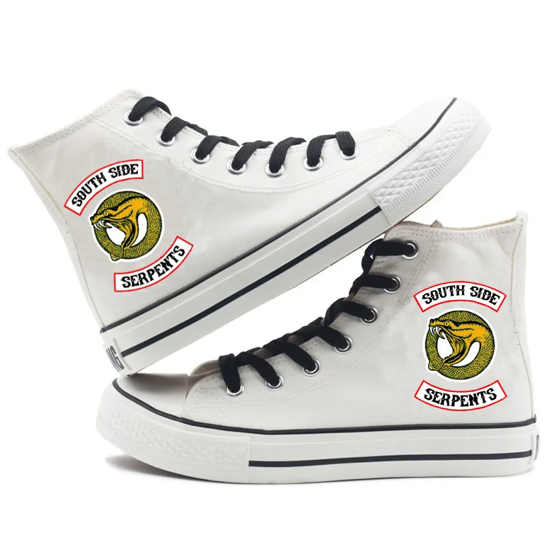 shoes 6 Ривердейл печати с красивой графикой из мультиков; высокое парусиновая обувь дышащие парусиновые гамаши кроссовки персонализировать Мода "South Side serpents" Ханука - Цвет: shoes 6