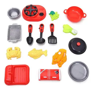 

16pcs Plastics Food Cooking Toys Cultivating Creativity and Thinking Ability Children Kitchen Cookware Pots Pan Pretend Play