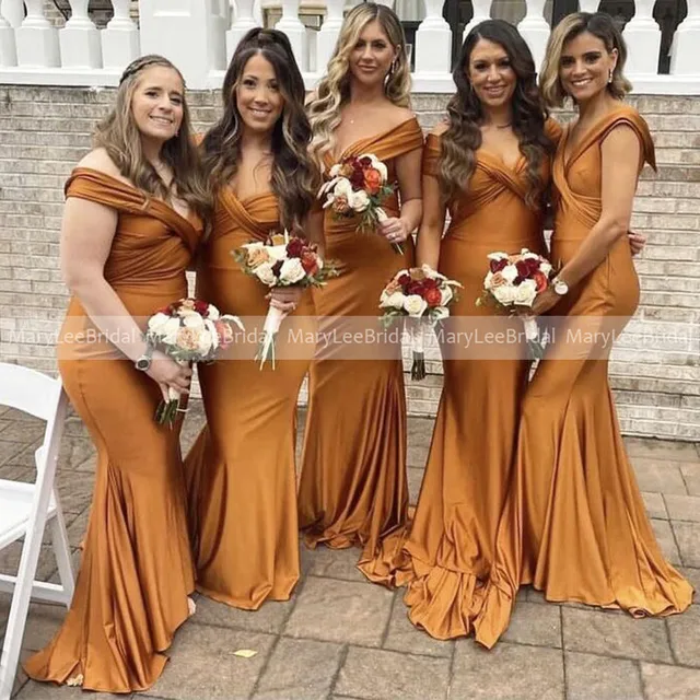 Vestito Damigella Abito Cerimonia Color Pesca Chiffon Vestito