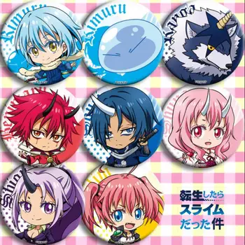 

8pcs/1lot Anime Rimuru Tempest Benimaru Shuna Shion Figure 4873 Badges Round Brooch Pin Gifts Kids Toy