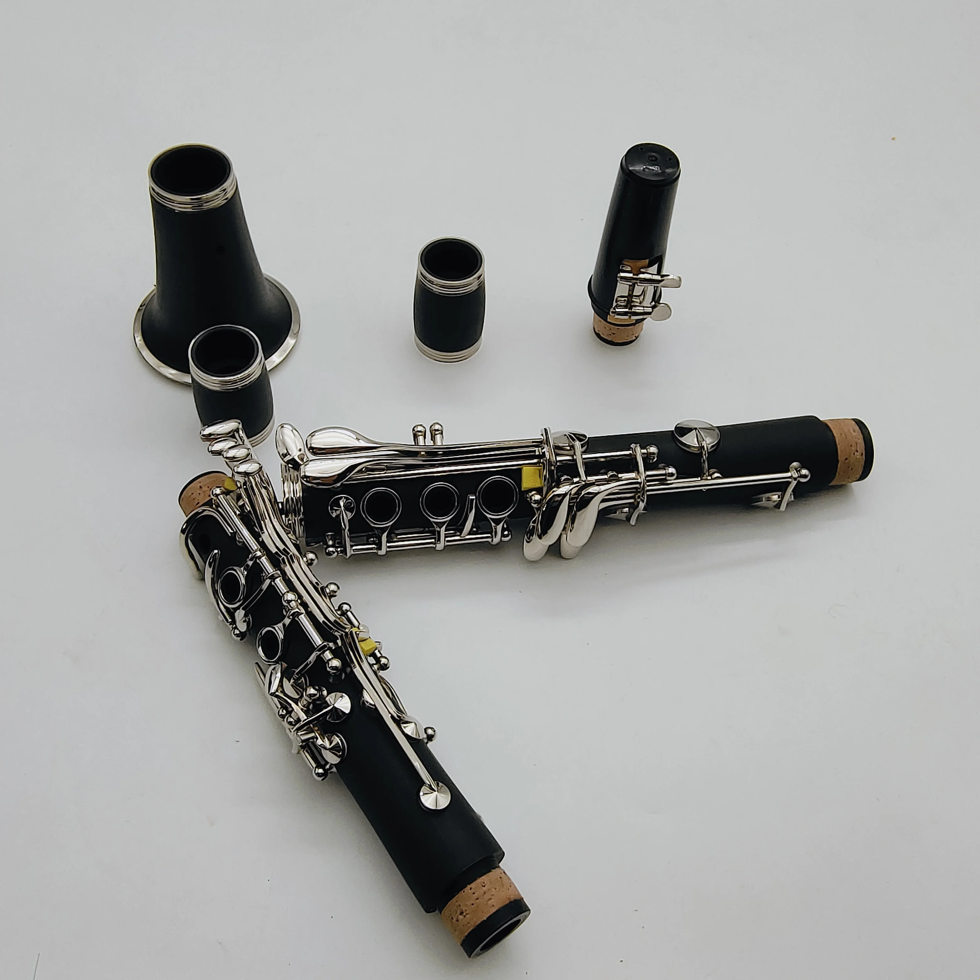Clarinet C Tune Ebony Wood or Bakelite Sliver Plated Keys With Mouthpiece