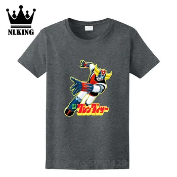 

New Japanese Anime T-shirt men Goldrake UFO Robot Grendizer Costum Short Sleeves Purified Cotton Tshirt O-neck Male Tops Tees