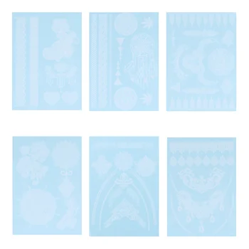 

6 Sheets Lace Flowers Creative Body Tattoos Body Stickers Temporary Tattoos Body Decals for Woman Female
